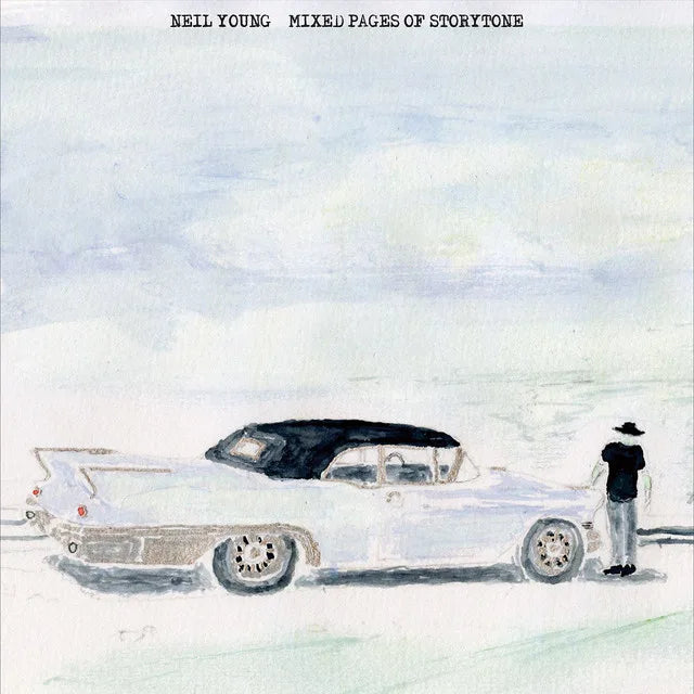 Music print | Neil Young - Mixed Pages of Storytone poster connecté