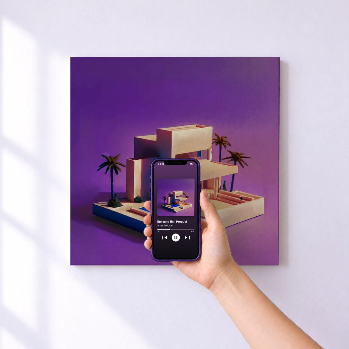 Affiche connectée Été sans fin : Prequel de Arma Jackson au mur : l'album se lance en approchant le téléphone