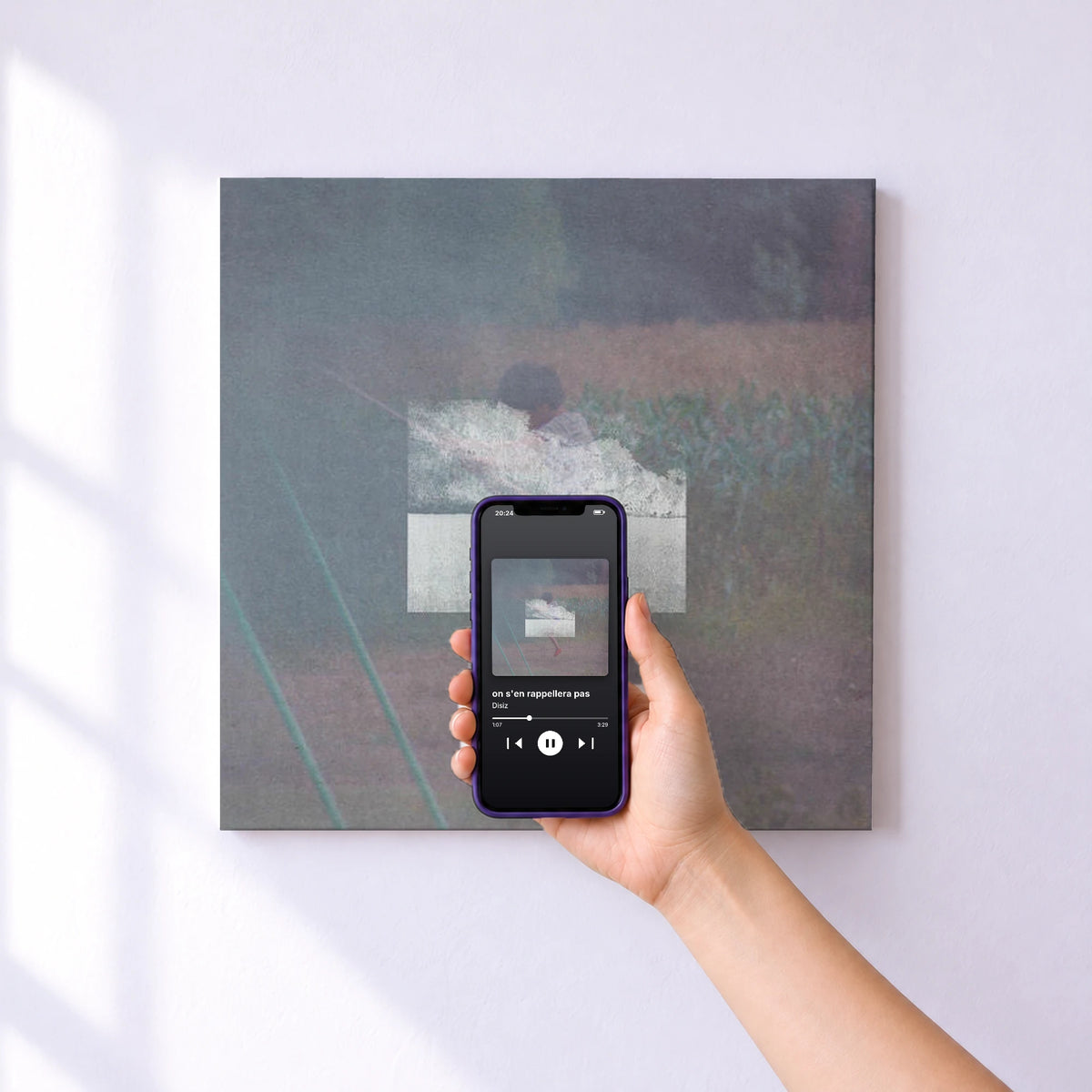 Affiche connectée on s'en rappellera pas de Disiz au mur : l'album se lance en approchant le téléphone