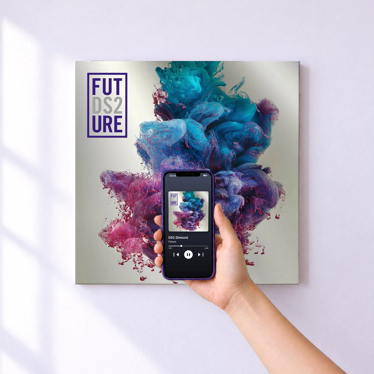 Affiche connectée DS2 (Deluxe) de Future au mur : l'album se lance en approchant le téléphone