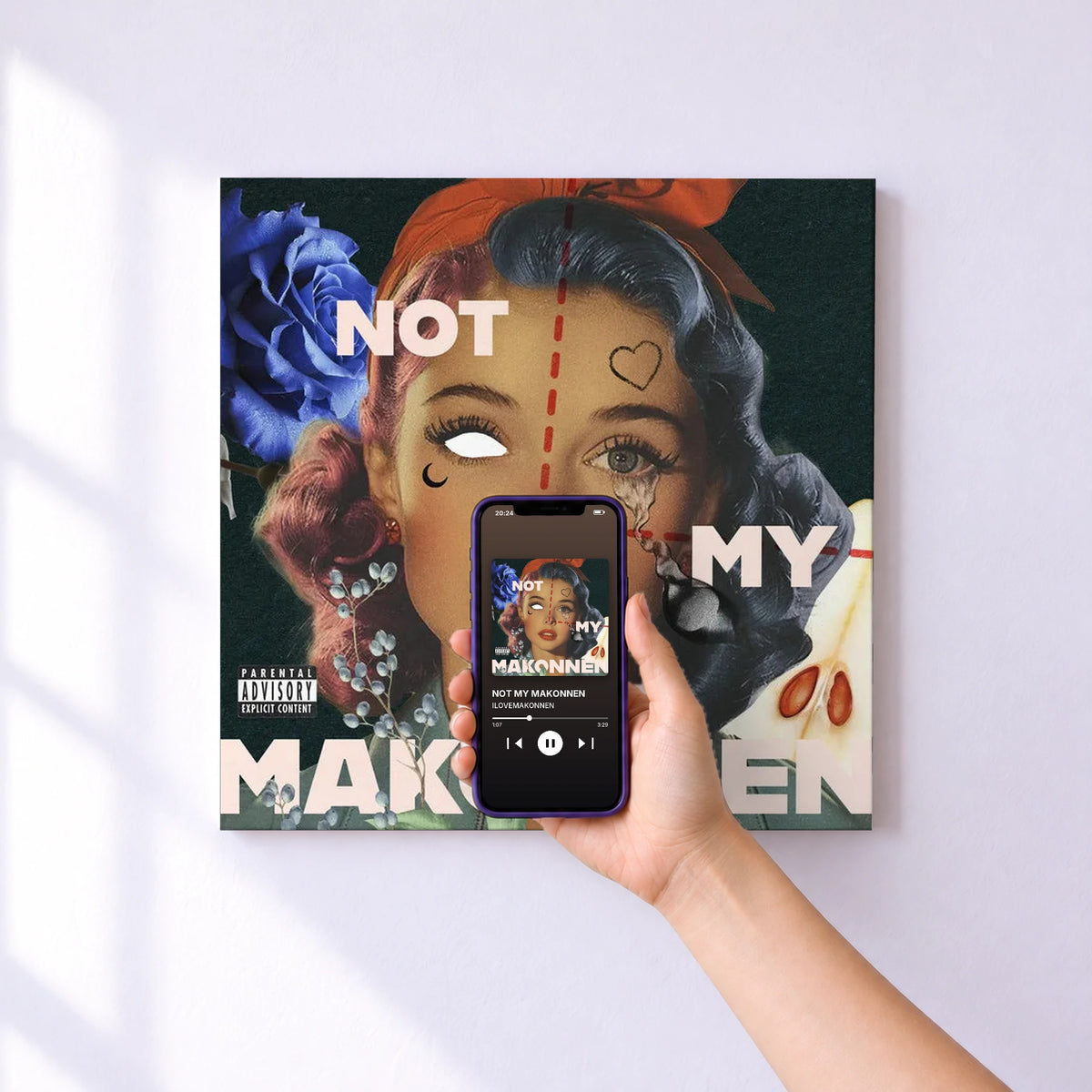 Affiche connectée NOT MY MAKONNEN de ILOVEMAKONNEN au mur : l'album se lance en approchant le téléphone