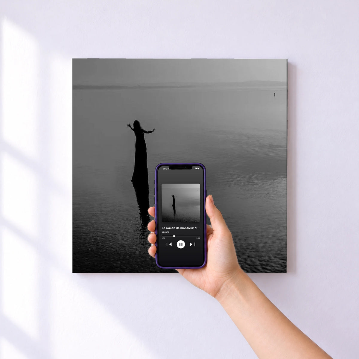 Affiche connectée Le roman de monsieur de Molière de Jorane au mur : l'album se lance en approchant le téléphone