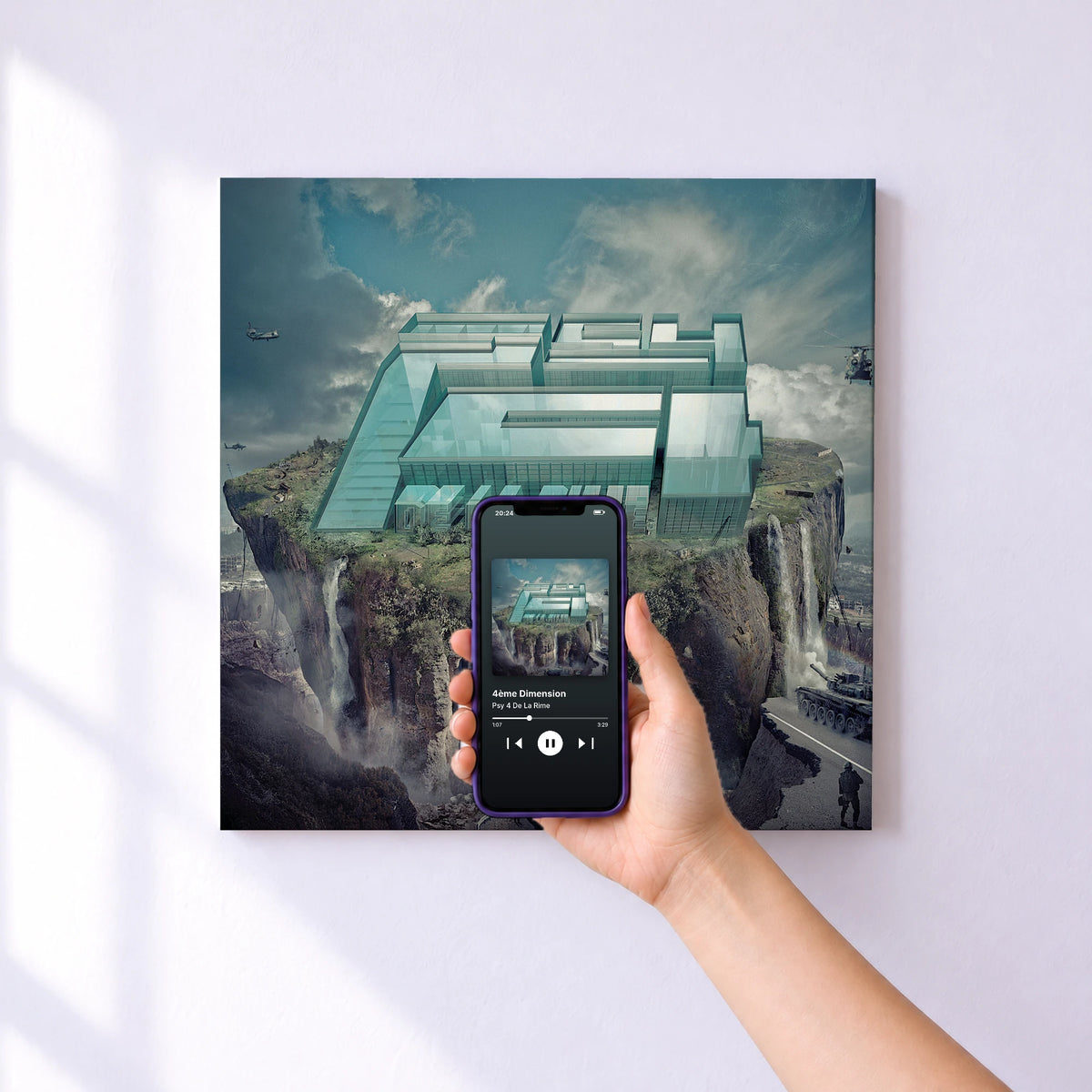 Affiche connectée 4ème Dimension de Psy 4 De La Rime au mur : l'album se lance en approchant le téléphone