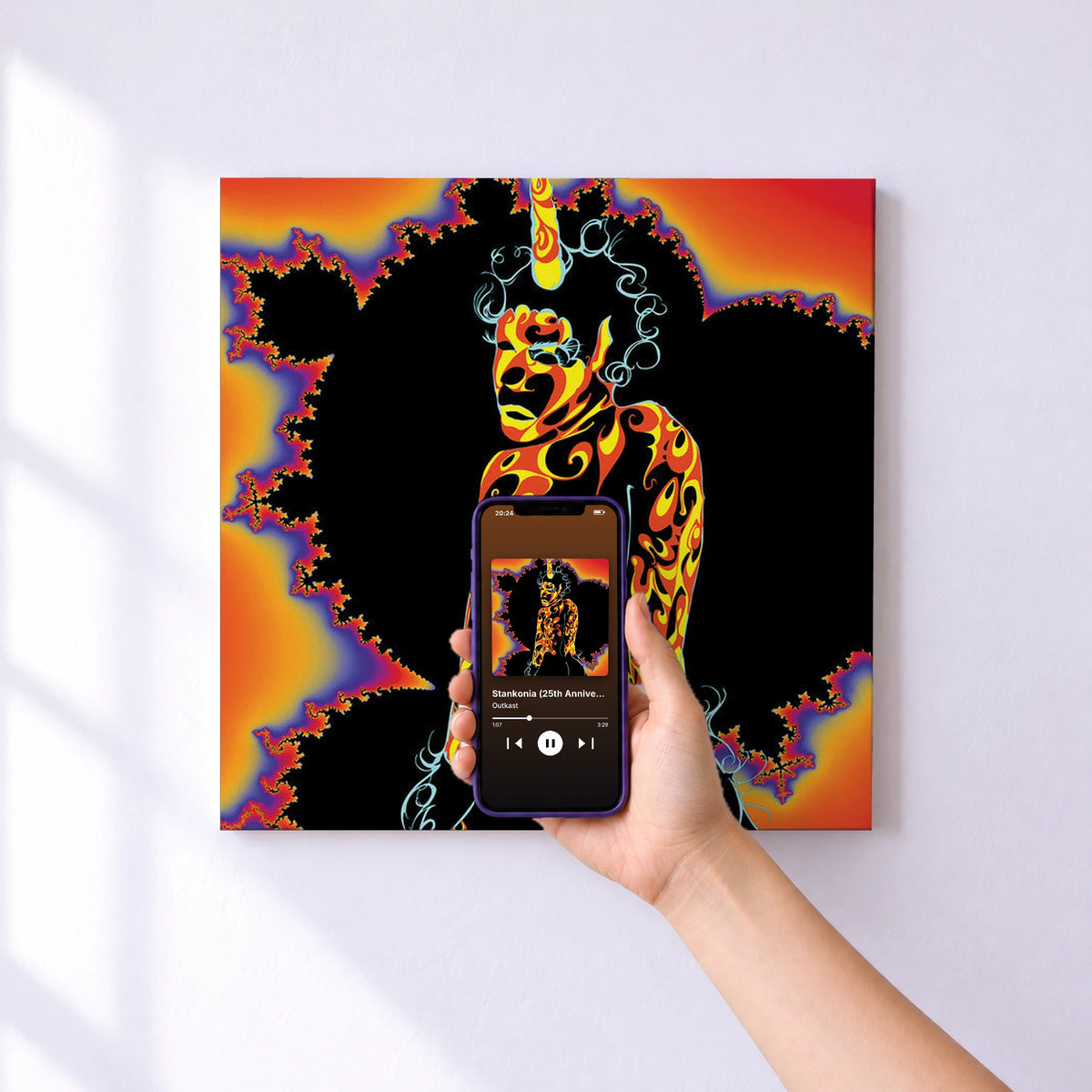 Affiche connectée Stankonia (25th Anniversary) de Outkast au mur : l'album se lance en approchant le téléphone