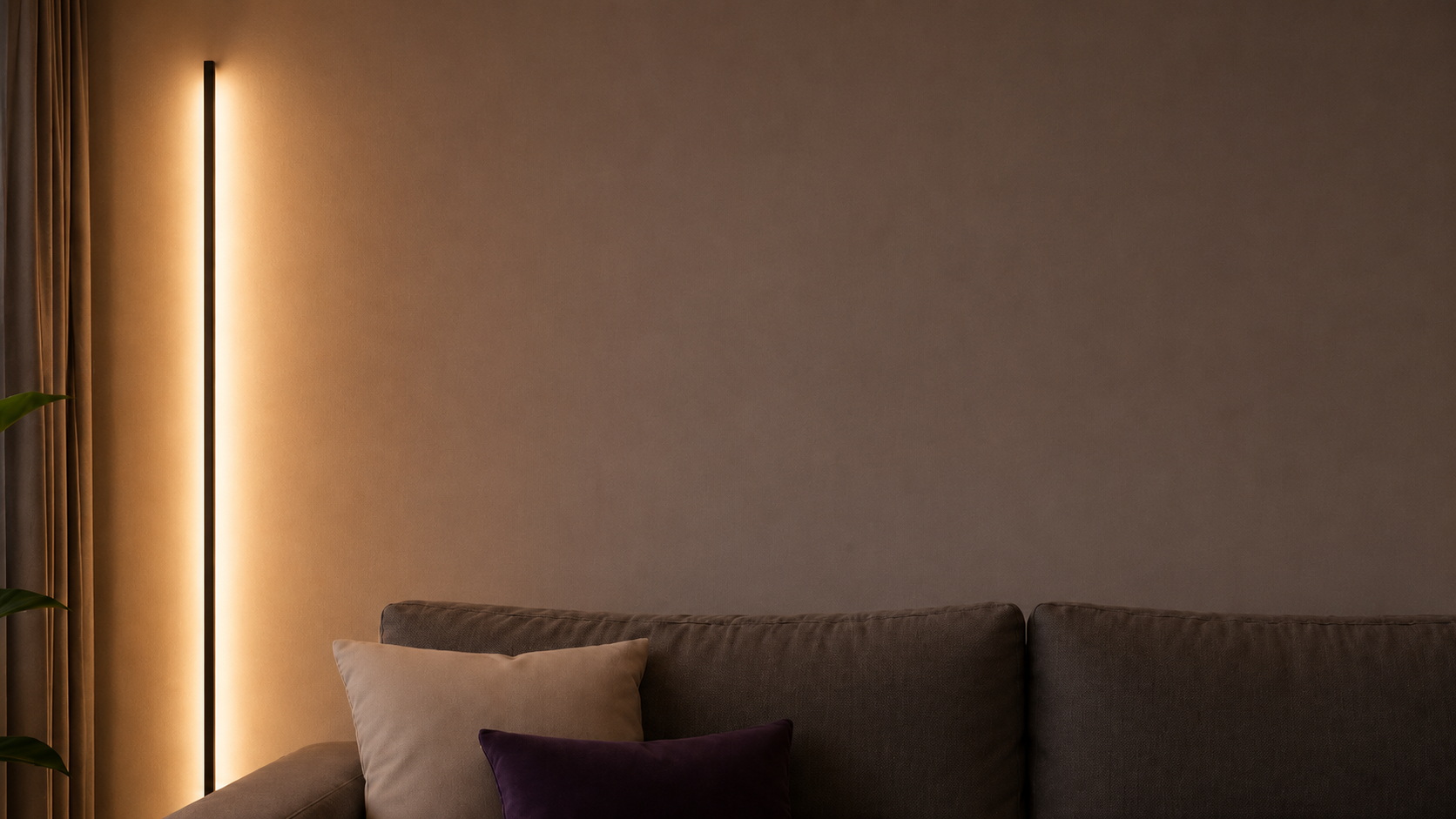 Salon moderne dans une ambiance nocturne